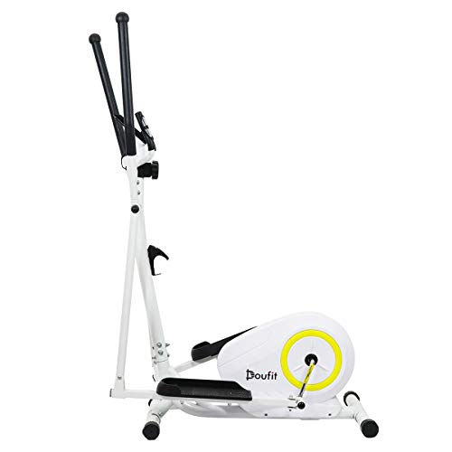 Doufit Elliptical Machine for Home Use, EM-01 Portable Elliptical Trainer for Home Gym Aerobic Exercise, Cardio Fitness Equipment with LCD Monitor and Adjustable Magnetic Resistance