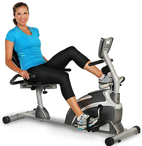 EXERPEUTIC 900XL Recumbent Exercise Bike with Pulse 300 lbs. Weight Capacity