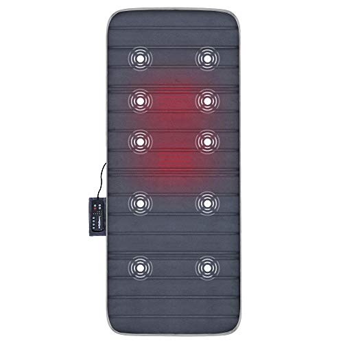Comfier Full Body Massage Mat with Heat-Back Massage Chair Pad with 10 Vibration Motors & 2 Therapy Heating pad with auto Shut Off,Heated Massage Mattress Pad for Back Pain Relief