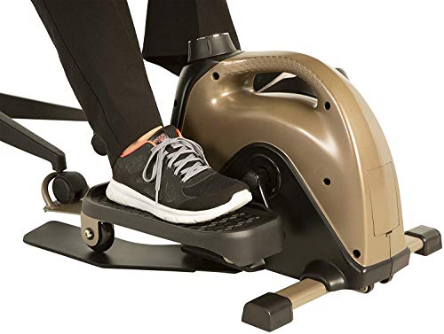 Exerpeutic 900E EXERWORK No Impact Bluetooth Smart Cloud Fitness Under Desk Elliptical with Extendable Chair Hook and Free App