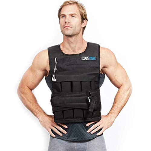 RUNmax Pro Weighted Vest 12lbs/ 20lbs/ 40lbs/ 50lbs/ 60lbs with Shoulder Pads Option