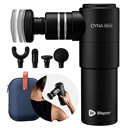 LifePro Mini Massage Gun Deep Tissue Massager - DynaMini Portable Percussion Muscle Massager Gun for Pain Relief - Super Small & Quiet Muscle Massage Gun with Easy Carry Case for On The Go Usage