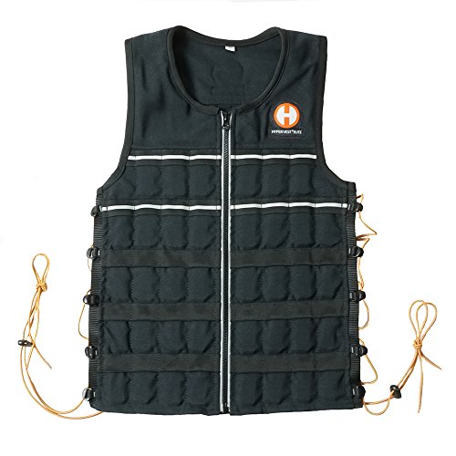 Hyperwear Hyper Vest Elite Weighted Vest, Large 20 lb, Thin, Adjustable, Durable Cordura Fabric, Reflective Trim (Large)