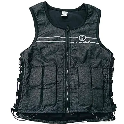 Hyperwear Hyper Vest FIT Adjustable Weighted Vest Women (8 lbs M) 5 lb or 8 lbs Running Walking Workouts Metallic Black Reflective Thin 1/2 lb Weights Designed Comfortable Female Fit (8 lbs Medium)