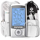 AUVON Rechargeable TENS Unit Muscle Stimulator, 3rd Gen 16 Modes TENS Machine with 8pcs 2'x2' Premium Electrode Pads (American Gel) for Pain Relief
