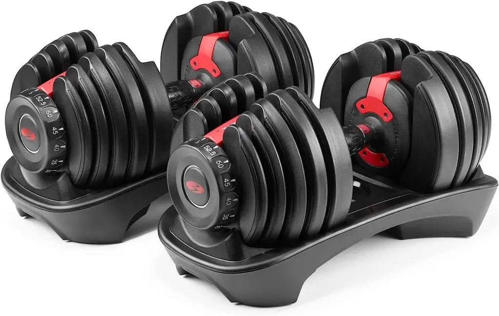 bowflex selecttech 552 adjustable dumbells - 5 Essential Pieces of Equipment for a Home Gym